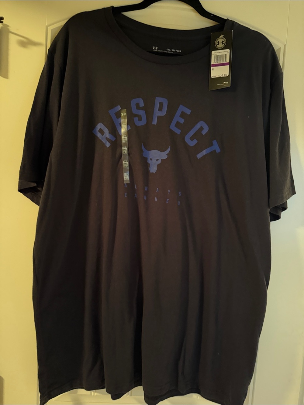 Under Armour Men’s Black Short Sleeve 'Respect' Logo Tee with Blue Graphic - Picture 5 of 5